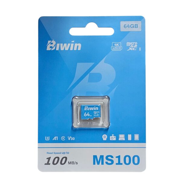 MEMEORIA BMMS100064G-RGX - BIWIN MICROSD MS100 64GB UHS-I
